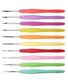 Set of 10 Small Size Crochet Hook Set, Ergonomic Handle Crochet Hook Needles for Arthritic Hands, Thread Crochet Steel Lace Hooks Size 0.5mm to 2.75mm - Buy Online on GoSupps.com