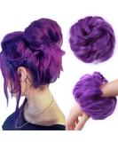 Synthetic Curly Messy Hair Bun Scrunchie Extension in Purple - Women's Updo Chignon Hairpiece - Buy Online on GoSupps.com
