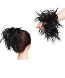 Tousled Hair Extensions Scrunchie - Brown Blonde Updo Bun Ponytail - Buy Online on GoSupps.com