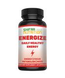 Natural Daily Energy Vitamins | Jitter-Free Focus & Mood Support | 60 Servings with Caffeine Taurine & Halal B Vitamins - Buy Online on GoSupps.com