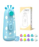 Megainvo Baby Nail File Electric Safe Baby Nail Trimmer with 10 Grinding Heads Whisper Quiet LED Light Baby Nails Clippers Electric for Baby Newborn Toddler Fingers&Toenails Kits Blue - Buy Online on GoSupps.com