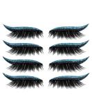 Zeabsr Blue Glitter False Eyelashes & Eyeliner Stickers - 3D Reusable Long Thick Eye Makeup - Buy Online on GoSupps.com