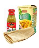 Tamale Making Kit | Mexican Maseca Flour For Tamales Salsa Verde Sauce Bottle and Corn Husks - Buy Online on GoSupps.com