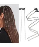 4 PCS Sliver Rhinestone Hair Chains Bling Tassel Clips - Crystal Hair Extension Accessories for Women and Girls - Buy Online on GoSupps.com