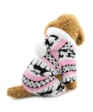 Ranphy Soft Velvet Reindeer Hoodie Sweater for Small Dogs & Cats - Cozy Jumpsuit for Male & Female Puppies - XXL Size (Back: 40cm Chest: 52cm) in Rose - Buy Online on GoSupps.com