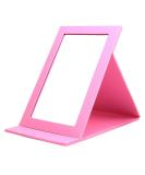 Mouyor Portable Folding Vanity Mirror with Adjustable PU Leather Stand - Pink | Desktop Makeup Mirror - Buy Online on GoSupps.com