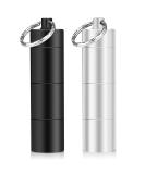 Portable Pill Cases, Opret 2 Pack Metal Pocket Pill Boxes Keychain for Purse for Travel, 3 Compartment Waterproof Daily Pill Container Holder for Men and Women 2 pcs Black&silver - Buy Online on GoSupps.com