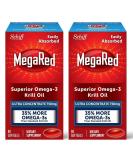 MEGARED Ultra Strength Krill Oil Omega 3 Supplement - 750mg EPA & DHA + Antioxidant Astaxanthin - 80 Softgels (Pack of 2) - Heart Health Support - No Fishy Aftertaste - Buy Online on GoSupps.com