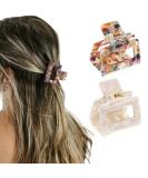 Runmi Hair Clips Acetic Acid Hair Clips French Design Strong Hold Hair Accessories for Women Girls 2 Pack - Buy Online on GoSupps.com