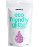 Hemway Eco-Friendly Biodegradable Glitter 100g | Vegan Face Eyelash Body & Festival Makeup - Pink Holo Sparkle - Buy Online on GoSupps.com