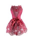 Delifur X-Large Red Dog Tutu Wedding Dress - Flower Princess Pet Costume for Spring & Summer Parties - Buy Online on GoSupps.com