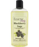 Blackberry Sage Massage Oil 8 oz - Sweet Almond & Jojoba Oil Preservative Free | Aromatherapy & Relaxation - Buy Online on GoSupps.com