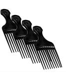 4 Pack 5.25 Inch Plastic Hair Pick Combs - Wide Tooth Afro Lift Picks for Styling, Lifting, and Detangling - Ideal for Long Curly, Thick Hair, Wigs, and Beards - Men & Women - Buy Online on GoSupps.com