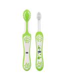 Chicco Training Toothbrush Set - Includes Toothbrush & Massage Brush for 4M+ Green | International Shipping Available - Buy Online on GoSupps.com