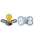 BIBS Pacifiers - Supreme Collection | BPA-Free Baby Pacifier | Made in Denmark | Set of 2 Iron/Baby Blue Color Premium Soothers | Size 6-18 Months - Buy Online on GoSupps.com