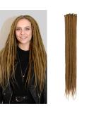 20 Inch Synthetic Dreadlocks Extensions - 20 Strands Pack Soft Crocheted Braided Hair Light Brown Reggae Hip-Hop Style - Buy Online on GoSupps.com