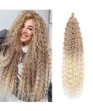 Deep Twist Crochet Hair - Waterwell Twist Bundle 22 Inch Ombre Kinky Curl Extensions 3 Packs 27/613# - Synthetic Curly Braided Hairstyle - Buy Online on GoSupps.com