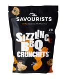 Savourists Sizzling BBQ Crunchits | High Protein Vegetarian Snacks | High Fibre | Resealable Bag | 8x60g Pack - Buy Online on GoSupps.com