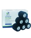 Self Adherent Bandage Wrap - Medical Tape Vet Wrap for People & Pets | 6 Pack 2" x 5 Yards | Non Woven Cohesive Bandage for Ankle Sprains Sports Injuries & Swelling - Black - Buy Online on GoSupps.com