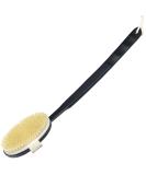 OWIIZI Black Bath Brush - Wooden Curved Long Handle Exfoliating Body Brush with Natural Bristles - 18.1 inch Handle for Back Scrubbing, Wet or Dry - Buy Online on GoSupps.com