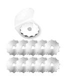 Abuff 45mm Serrated Rotary Cutter Blades Set - 10 Pcs with Storage Case | Perforating Rotary Replacement Blade for Crochet Edge Projects & Fleece | Compatible with 45mm Rotary Cutters - Buy Online on GoSupps.com