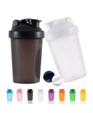 Buy OOTD 400ml Leakproof Protein Shaker Bottle - BPA Free Sieve & Scale for Perfect Supplements | Fitness Mixer (Black+White 2PCs) - Buy Online on GoSupps.com