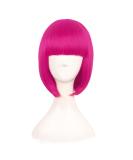 MapofBeauty 12 Inch Hot Pink Short Straight Hair BOB Wig - Natural Look International Shipping - Buy Online on GoSupps.com