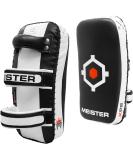 Meister XP2 Professional Curved Thai Pads for Kickboxing & MMA - X-Thick Cowhide Leather Professional - 14.5" x 7.5" x 4.5" PAIR (2 Pads) - Buy Online on GoSupps.com