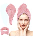ACKSONSE HAARTURBAN Quick-Drying Turban Towel Set for Women - Microfiber Hair Towels (Pink Bandanas & Headband) - Buy Online on GoSupps.com