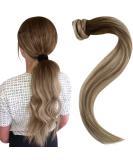 Easyouth Brown to Blonde Balayage Human Hair Ponytail Extensions - 20 Inch Remy Ombre Wrap Around Ponytail - 80g 4-Pony #3/8/22 - Buy Online on GoSupps.com