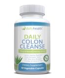 Daily Colon Cleanse 700mg All Natural Formula with 10 Herbs and Fiber - Vegan Friendly, Non-GMO - 60 Vegetable Capsules - Buy Online on GoSupps.com