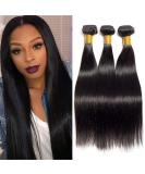 100% Brazilian Virgin Straight Hair Bundles - 16 Inch Remy Weft Extensions for Women - Natural Black 3 Bundle Set - Buy Online on GoSupps.com