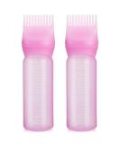 Paefiu Hair Oil Applicator Set - 2 x 170ml Dye & Oil Bottles with Graded Scale for Precision Hair Coloring & Oiling - Pink - Buy Online on GoSupps.com