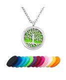 Family Tree of Life Necklace - Essential Oil Diffuser Aromatherapy Jewelry with 12 Refill Pads - Buy Online on GoSupps.com