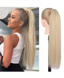 Premium Clip-In Ponytail Extensions | Natural Blonde Hairpiece | 24-Inch Wrap Around M27/613 - Buy Online on GoSupps.com