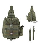 YVLEEN Fishing Tackle Backpack with Rod Holder | Water-Resistant Fishing Gear Bag for Men | Army Green | Standard Size 11.8x8.6x4.3inch - Buy Online on GoSupps.com