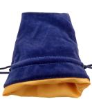 Blue Velvet Dice Bag with Gold Satin Liner - 6x8 Inch | Premium Quality - Buy Online on GoSupps.com