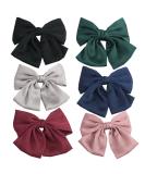 PIDOUDOU Set of 6 Big Satin Solid 8 Inch Bow Hair Clips - Women's Barrettes - Buy Online on GoSupps.com