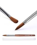 Modelones Acrylic Nail Brush Size 8, 100% Pure Kolinsky Hair Bristles Sturdy Wooden Handle Oval Crimped Shaped Acrylic Powder Nail Art Brushes Professional Manicure Pedicure for DIY Home Salon - Buy Online on GoSupps.com