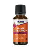 Now Foods Liquid D-3 & MK-7 1 fl oz - Supports Immune Health & Bone Strength - Buy Online on GoSupps.com