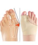 Bunion Corrector Socks - Orthopedic Bunion Relief for Men & Women - Big Toe Straightener Brace - Hallux Valgus Corrector - 2 Pairs Beige - Buy Online on GoSupps.com