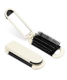 Buy Foldable Hairbrush with Mirror - Portable Mini Pocket Hair Styling Comb for Men Women & Girls | Travel-Friendly Hair Massage Brush in White - Buy Online on GoSupps.com