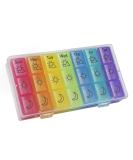 3-Times-A-Day Weekly Pill Organizer with Large Compartments - Moisture-Proof 7 Day Pill Holder for Vitamins, Fish Oil, Meds - Portable Medication Reminder Container - Buy Online on GoSupps.com