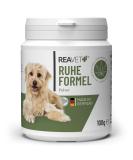 Reavet Ruheformel for Dogs - Natural Calming Supplement with Valerian Lemon & Organic Hemp Seed | 100g for Relaxed Balanced Dog Life | Help with Anxiety Excitation & Travel Stress - Buy Online on GoSupps.com