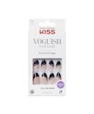 KISS Voguish Fantasy Fake Nails  Magnifique, Fashion Acrylic Nails, Medium, Almond Shaped, Glossy, Dark Black, Ready To Wear, No Damage/No Dry Time, Waterproof, Smudge Proof | 28 Count - Buy Online on GoSupps.com