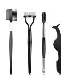 EBANKU Eyelash Comb & Spoolie Set - Double Ended Professional Eyelash Separator Tool for Perfect Lashes - 4pcs Black - International Shipping Available - Buy Online on GoSupps.com