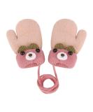 Kids Toddlers Knitted Gloves Mittens with String Boys Girls Magic Stretch Mittens Thick Fleece Lined Baby Infant Winter Warm Mittens Cartoon Cosy Full Finger Gloves Xmas Gift for Aged 0-3 Pink - Buy Online on GoSupps.com