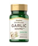 Piping Rock Odorless Garlic Softgels 500mg - 200 Count Herbal Supplement - Non-GMO & Gluten Free - Buy Online on GoSupps.com