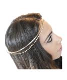 Barode Boho Layered Head Chains - Sparkling Rhinestone Fashion Headband for Women and Girls in Gold - Buy Online on GoSupps.com