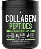 Sports Research Collagen Peptides with Matcha Green Tea | Hydrolyzed Type I & III | 10.16 oz - Buy Online on GoSupps.com